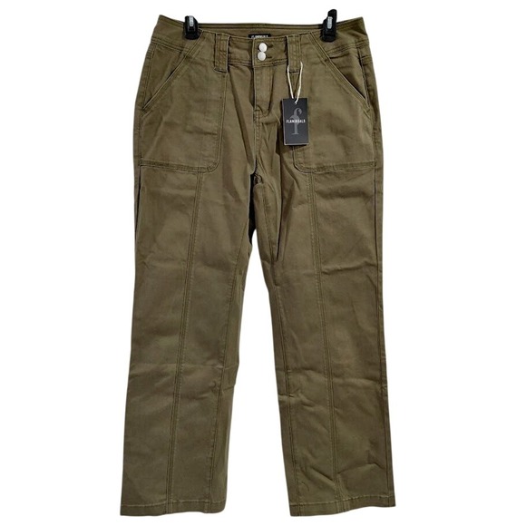 Women's Olive Green Wide-Leg Pants - Picture 2 of 16